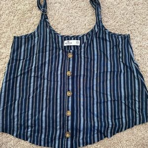 Blue Striped Hollister Tank
